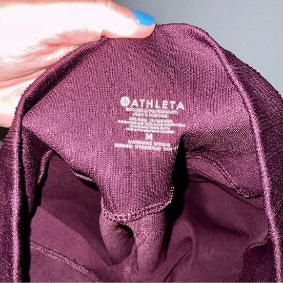 Athleta Halasana Seamless 7/8 Aubergine Burgundy Leggings Medium - Picture 4 of 6